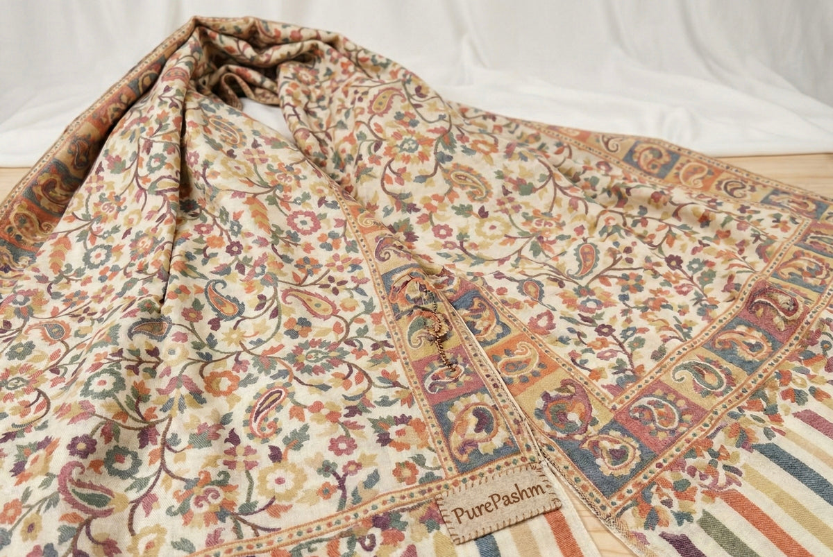 Handwoven Kashmiri Kani Shawl – Multicolor Traditional Design