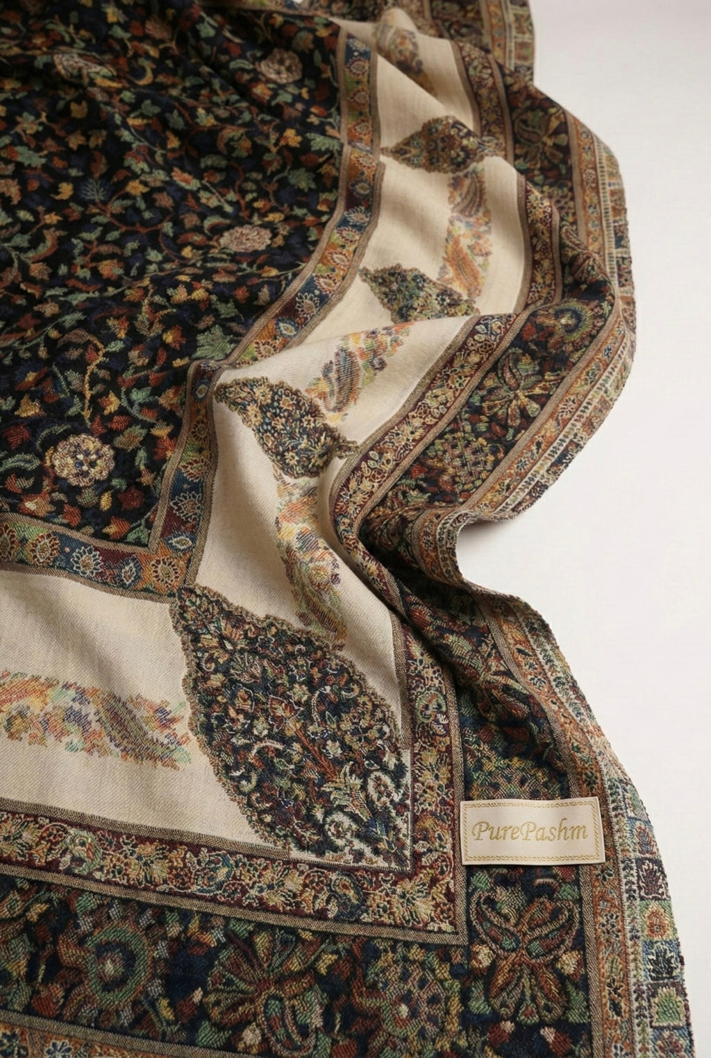 Handwoven Kashmiri Kani Shawl – Multicolor Traditional Design
