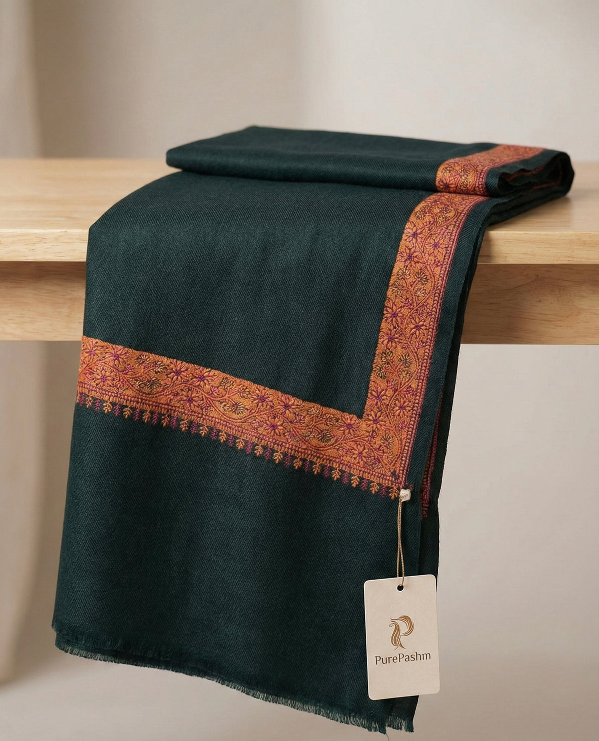 Kashmiri Tosha Shawl with Machine Embroidery