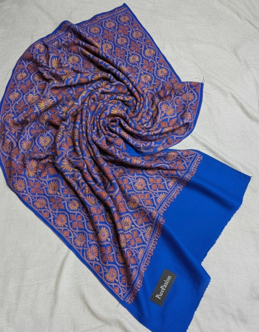 Tosha Jamawar Shawl with Hand Sozni Embroidery – Kashmiri Artisanal Luxury