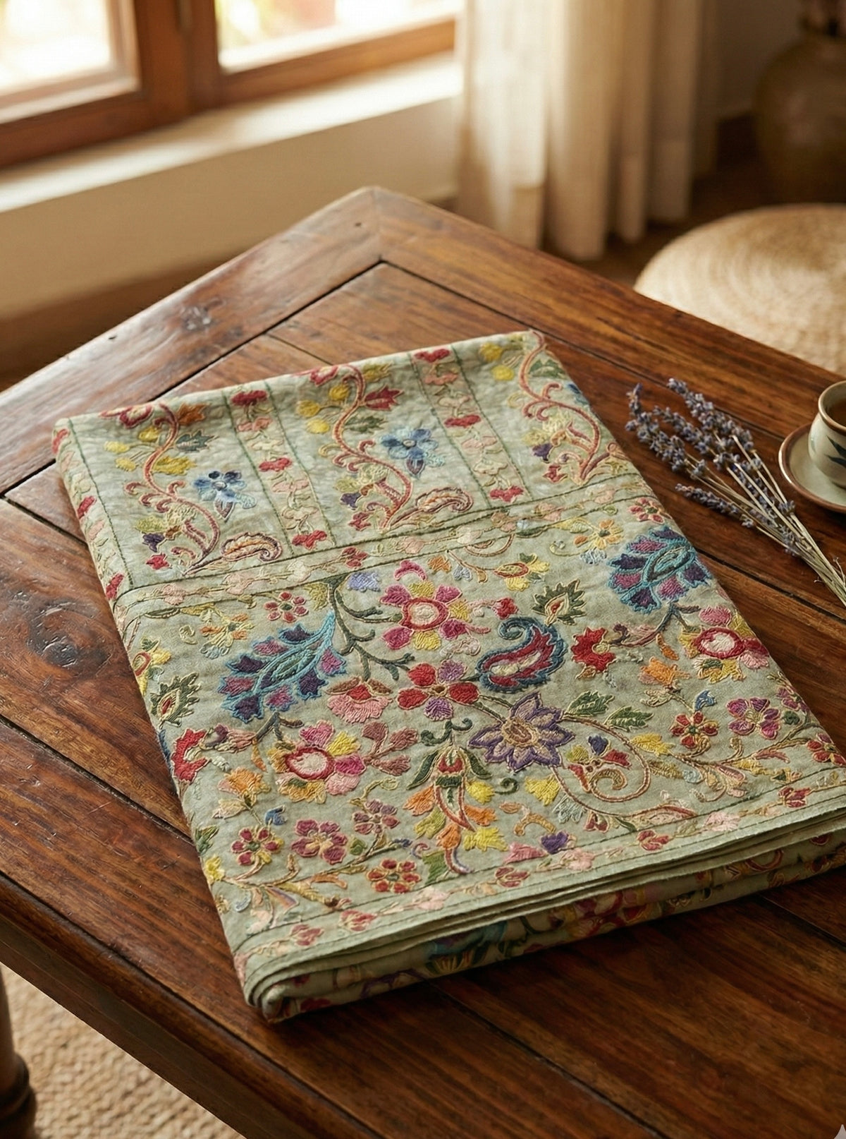 Kalamkari  Shawl – Hand Sozni Embroidery