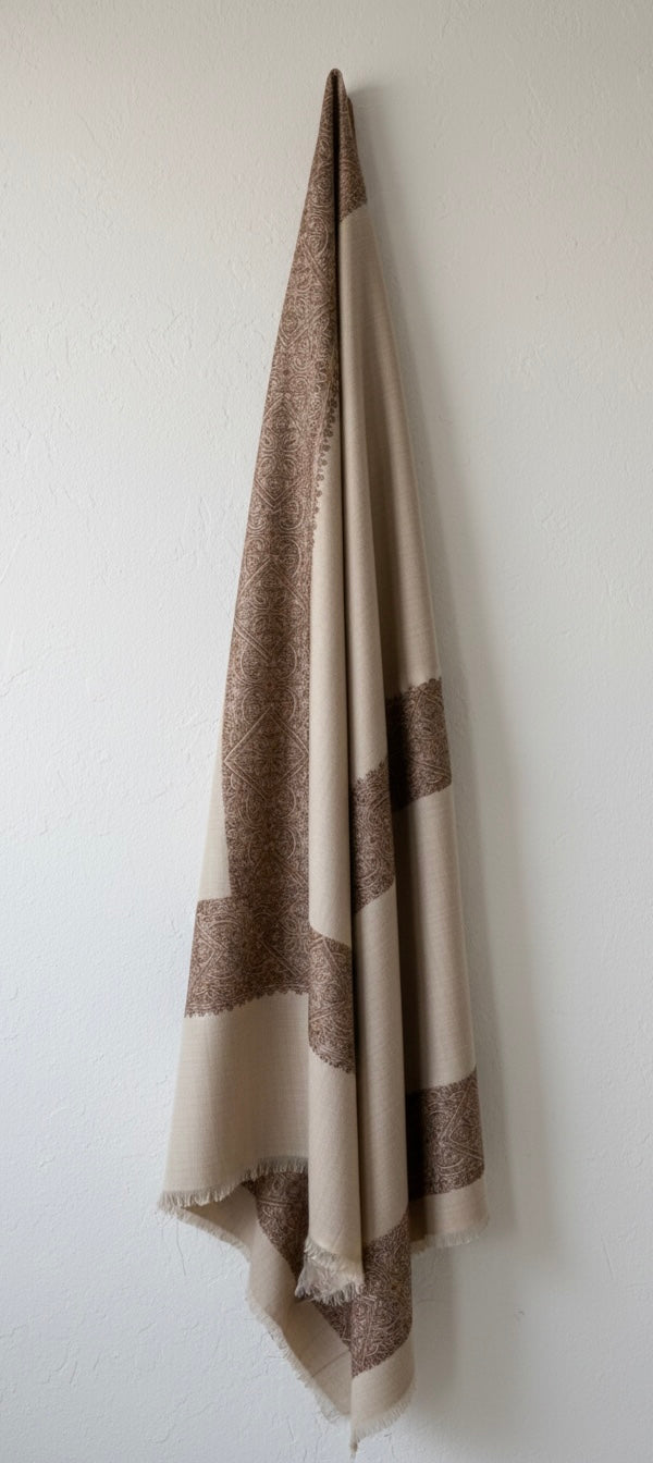 Machine Embroidered Shawl with Border Work | Unisex