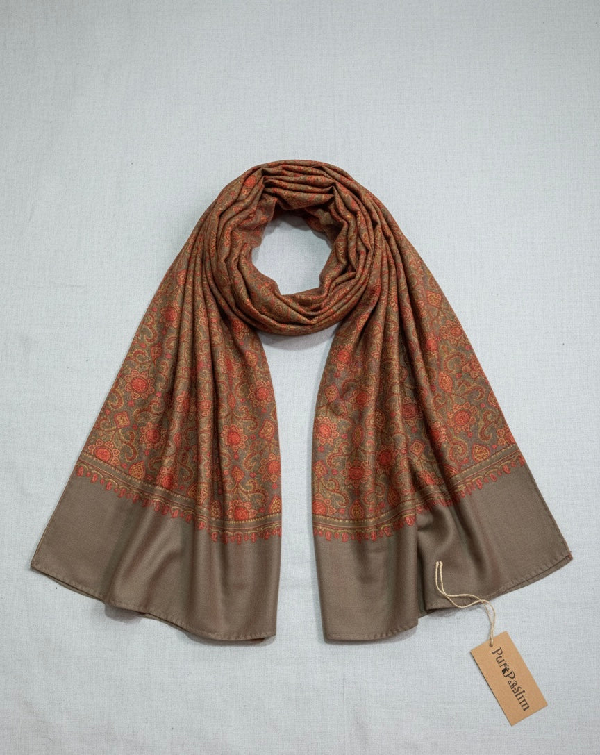 Tosha Jamawar Shawl with Hand Sozni Embroidery – Authentic Kashmiri Craft