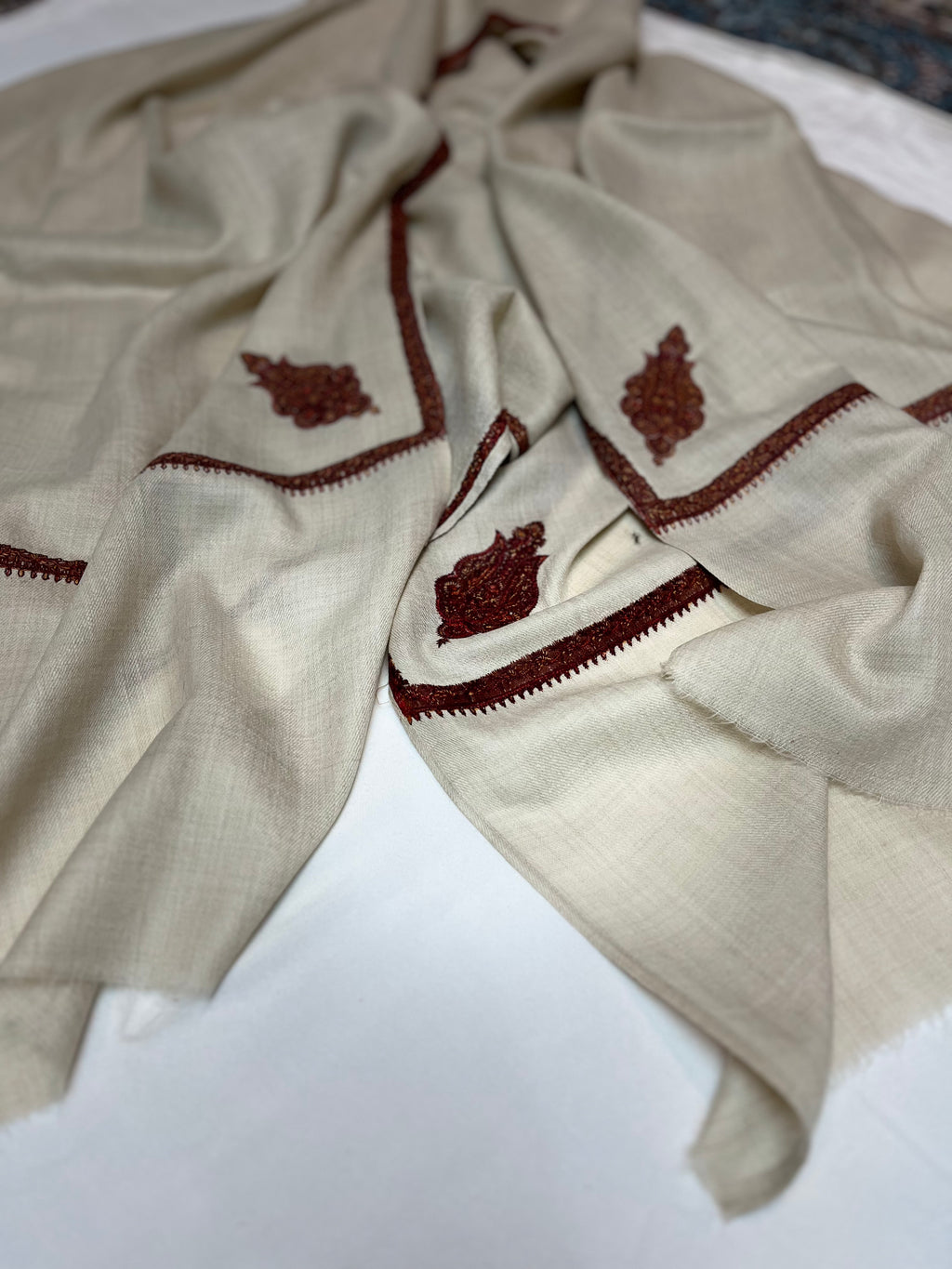 Tosha Shawl – Soft Premium Weave with Machine Embroidery (83” x 43”)