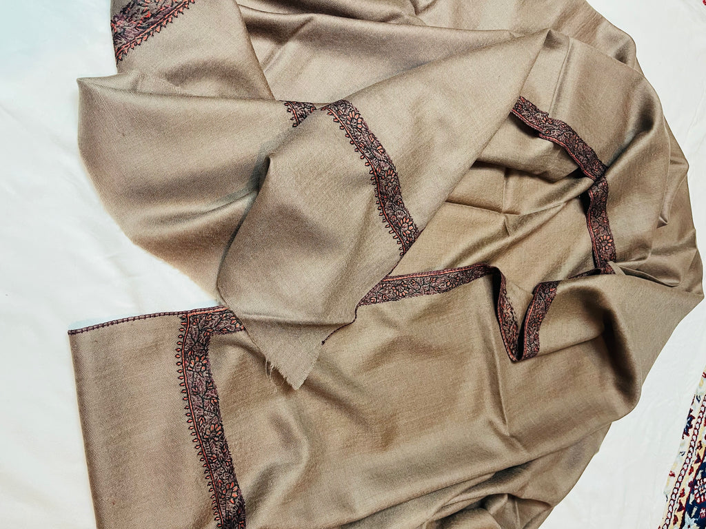 Hashi Dhar Semi-Pashmina Shawl with Hand Sozni Embroidery